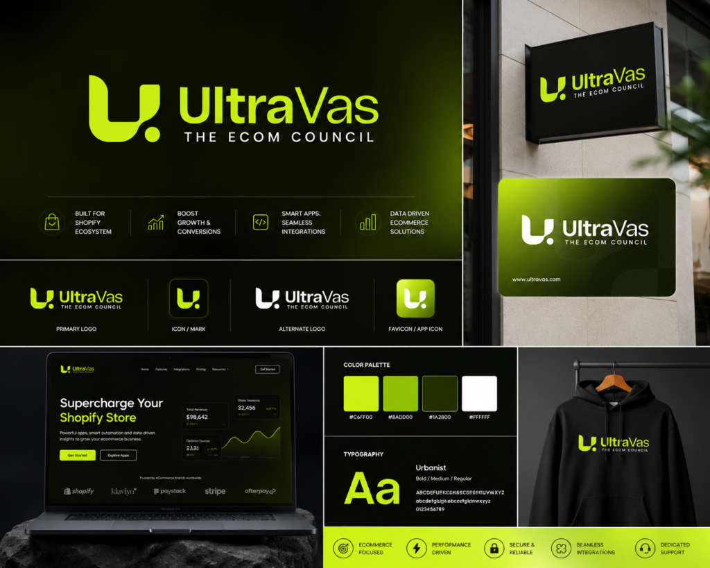 UltraVas — Premium Shopify SaaS Brand Identity Design